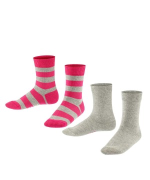 Calzini Bambino Falke Happy Stripe 2-Pack Socks Grigie | AIRP76304