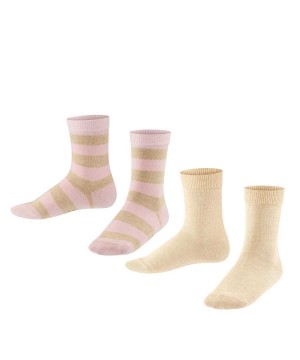 Calzini Bambino Falke Happy Stripe 2-Pack Socks Beige | RXJI07461