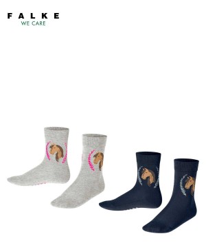 Calzini Bambino Falke Horse 2-Pack Socks Multicolored | JSLM68325