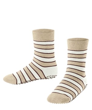 Calzini Bambino Falke Simple Stripes House socks Beige | KQBN50627