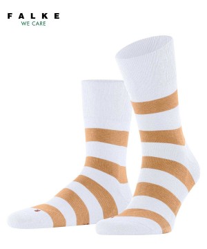 Calzini Donna Falke Block Stripe Socks Bianche | FHBQ62740