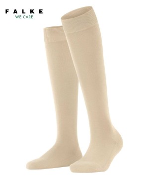 Calzini Donna Falke ClimaWool Knee-high Socks Beige | PEIG81429