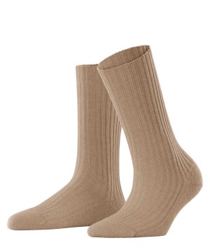 Calzini Donna Falke Cosy Wool Boot Socks Marroni | LDEZ36825