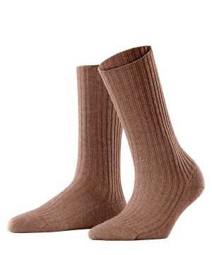 Calzini Donna Falke Cosy Wool Boot Socks Marroni | CPYU95648