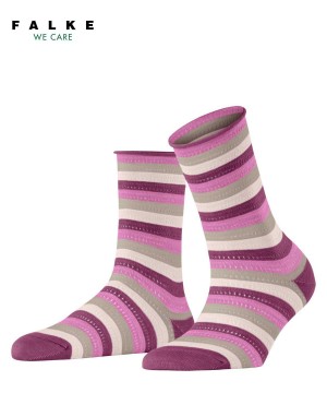 Calzini Donna Falke Dopamine Stripe Socks Viola | GDVC56072