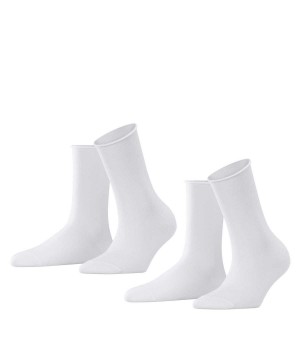 Calzini Donna Falke Happy 2-Pack Socks Bianche | YAHC85124