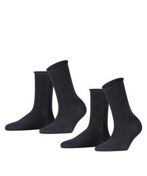 Calzini Donna Falke Happy 2-Pack Socks Blu | AQUD69025