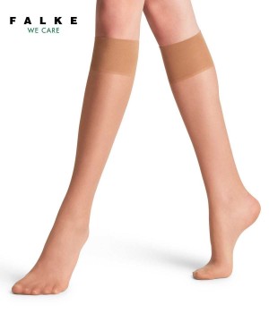 Calzini Donna Falke Pure Matt 20 DEN Knee-high Socks Beige | JMLK61385