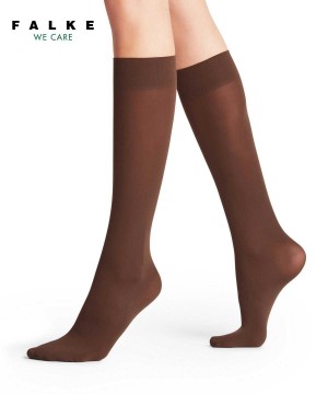 Calzini Donna Falke Pure Matt 50 DEN Knee-high Socks Marroni | WEDR73208