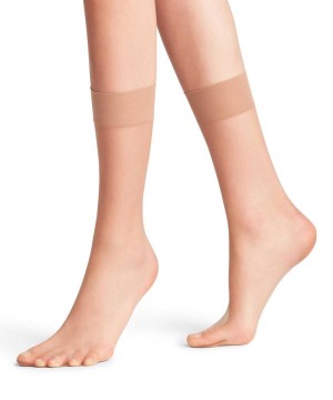 Calzini Donna Falke Shelina 12 DEN Ankle socks Beige | ZMKQ42073