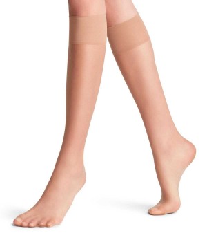 Calzini Donna Falke Shelina 12 DEN Knee-high Socks Beige | VTWD86209