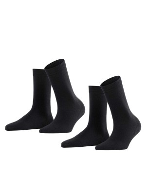 Calzini Donna Falke Softmerino 2-Pack Socks Nere | AOCK87531