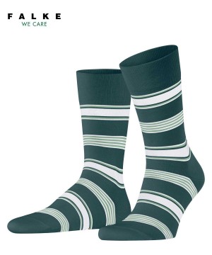 Calzini Uomo Falke Marina Stripe Socks Verdi | QWLJ46835