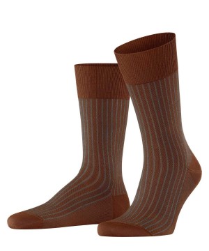 Calzini Uomo Falke Oxford Stripe Socks Marroni | UKSB12754