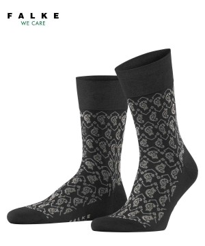 Calzini Uomo Falke Sensitive Indian Tie Pattern Socks Nere | MYED51739