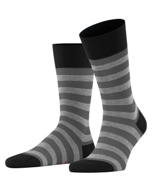 Calzini Uomo Falke Sensitive Mapped Line Socks Nere | RNQI12685