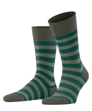 Calzini Uomo Falke Sensitive Mapped Line Socks Verdi | YGKS09726