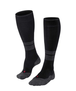 Calzini Uomo Falke TK Compression Energy Trekking Knee-high Socks Nere | QPCR08659