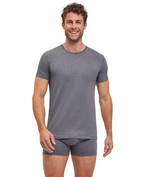 Camicia A Maniche Corte Uomo Falke 2-Pack T-Shirt Round-neck Daily Comfort Grigie | YFUQ61293