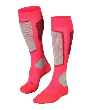 Sports Socks Donna Falke SK2 Intermediate Skiing Knee-high Socks Rosse | YFRC83741