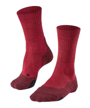 Sports Socks Donna Falke TK2 Explore Wool Trekking Socks Rosse | ENOM68714