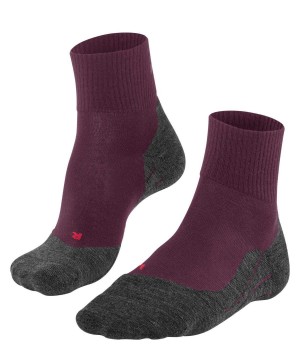 Sports Socks Donna Falke TK5 Wander Wool Short Trekking Short sock Rosse | BMRH82546