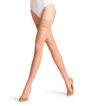 Thigh Highs Donna Falke Seidenglatt 15 DEN Stay-ups Beige | VHGL27418