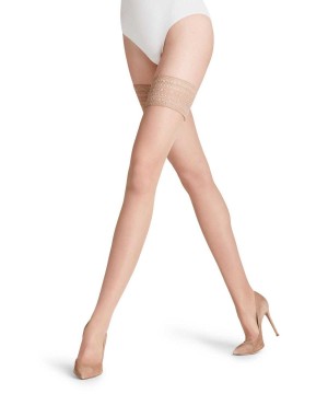 Thigh Highs Donna Falke Seidenglatt 15 DEN Stay-ups Beige | MUBT41538