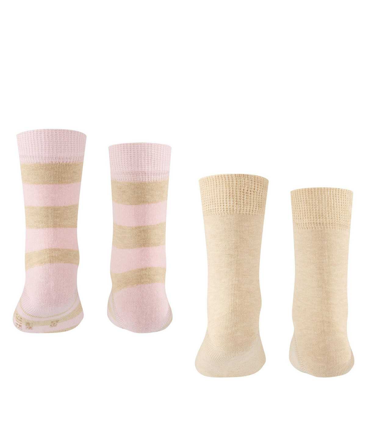 Calzini Bambino Falke Happy Stripe 2-Pack Socks Beige | RXJI07461