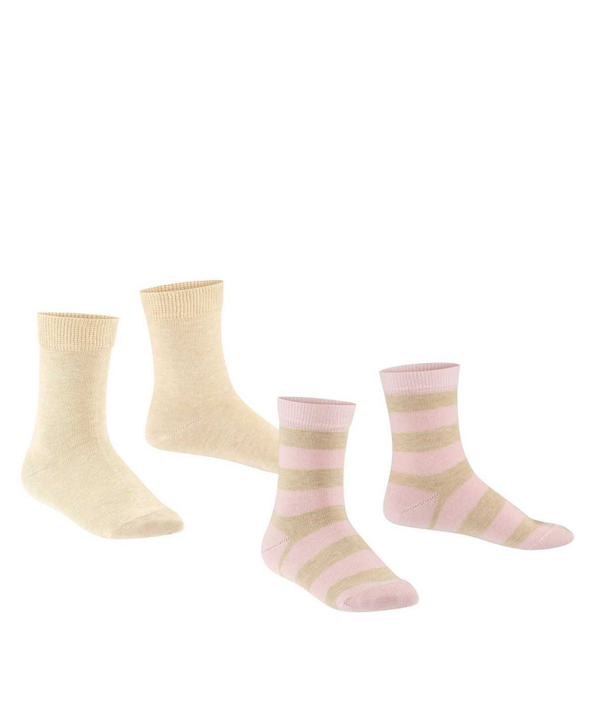 Calzini Bambino Falke Happy Stripe 2-Pack Socks Beige | RXJI07461