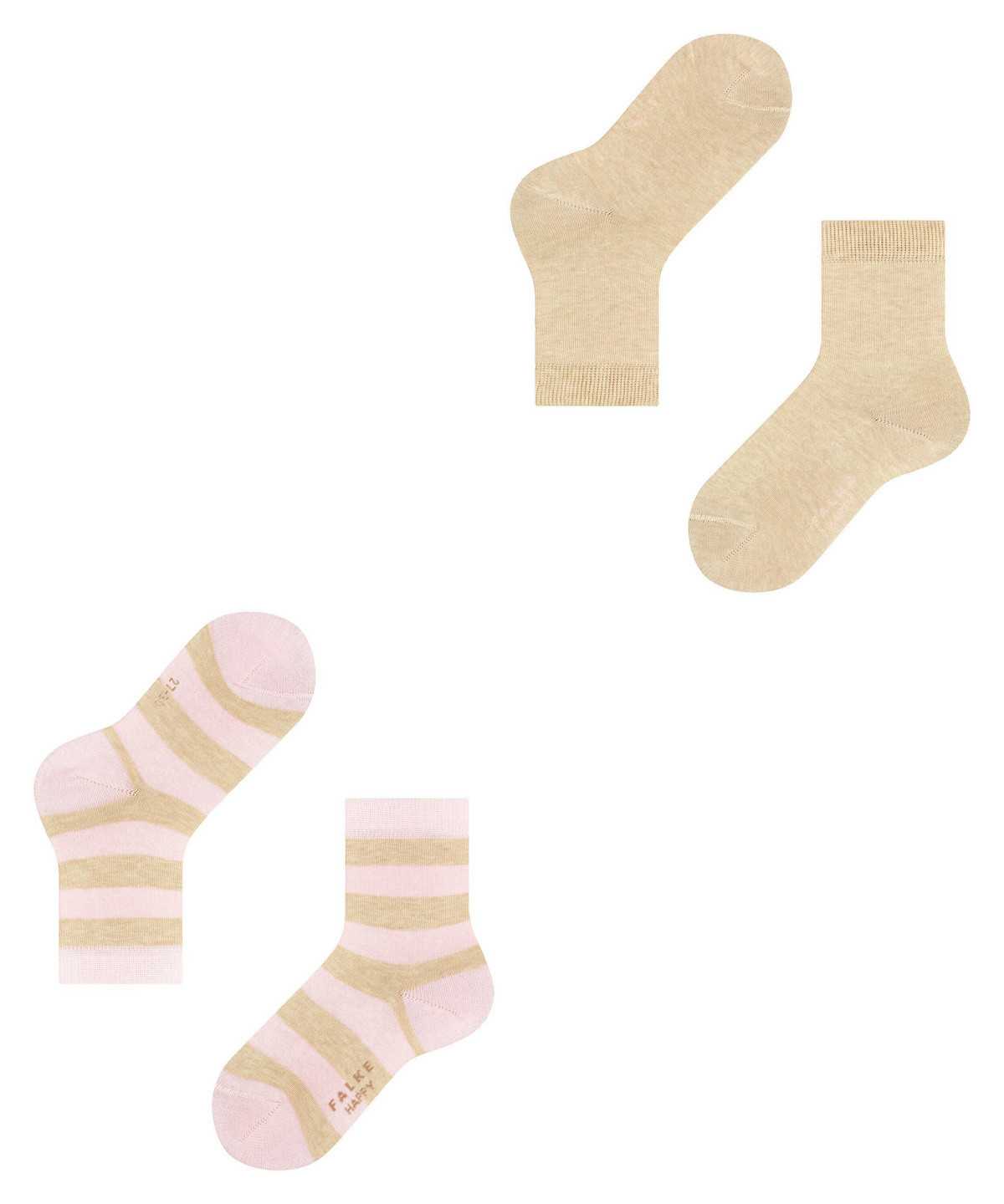 Calzini Bambino Falke Happy Stripe 2-Pack Socks Beige | RXJI07461