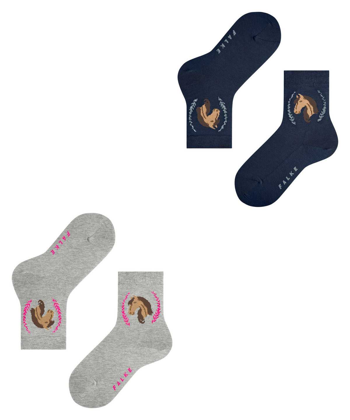 Calzini Bambino Falke Horse 2-Pack Socks Multicolored | JSLM68325