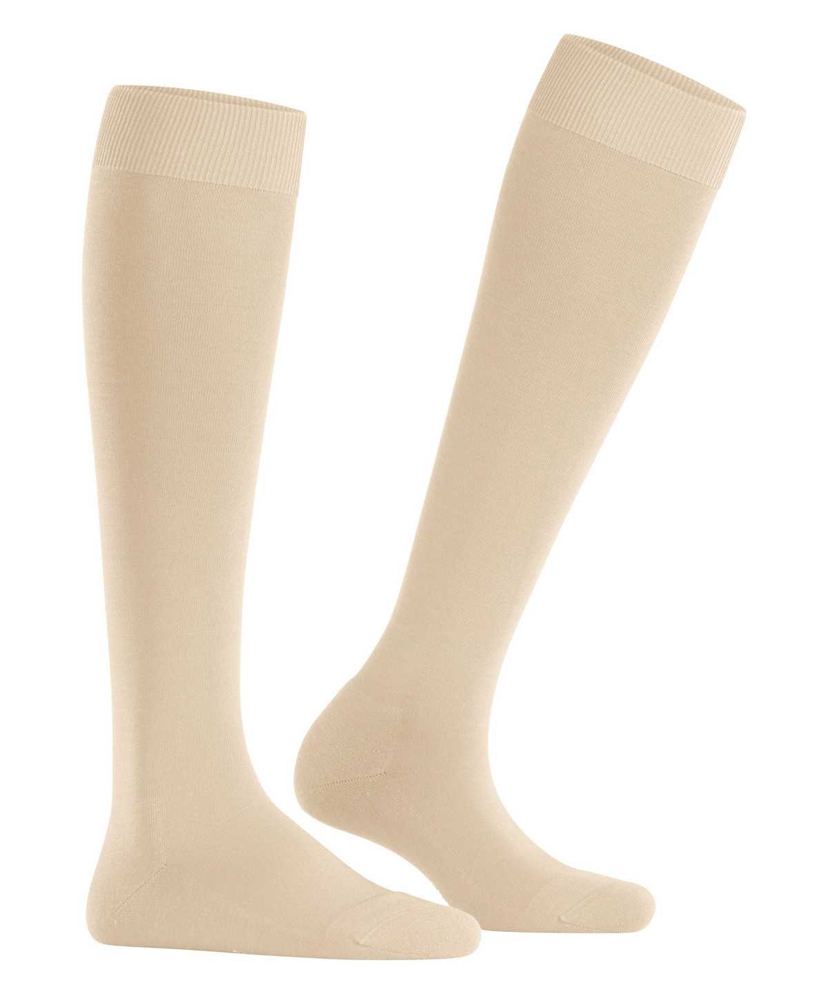 Calzini Donna Falke ClimaWool Knee-high Socks Beige | PEIG81429