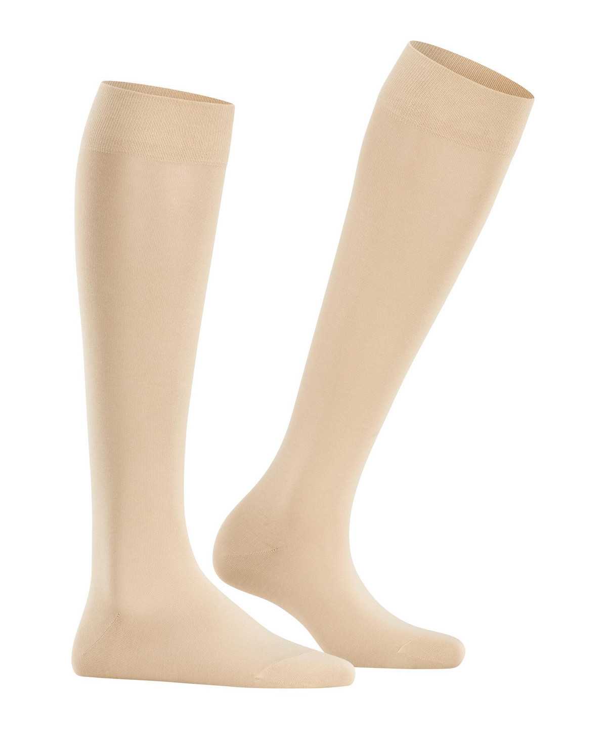 Calzini Donna Falke Cotton Touch Knee-high Socks Beige | UBLZ01894