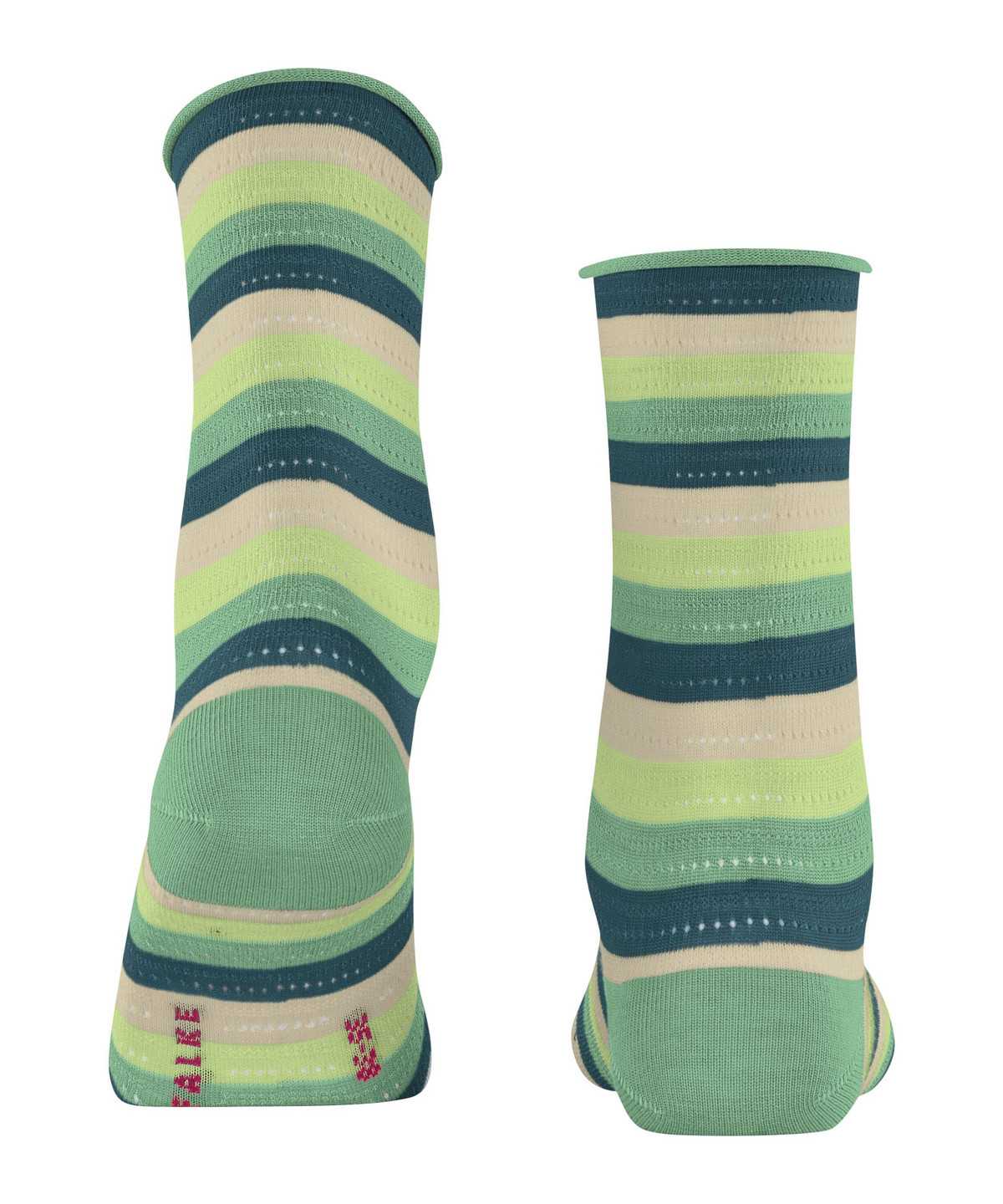 Calzini Donna Falke Dopamine Stripe Socks Verdi | HDGI90627