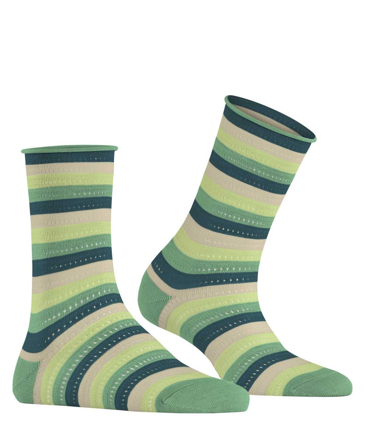 Calzini Donna Falke Dopamine Stripe Socks Verdi | HDGI90627