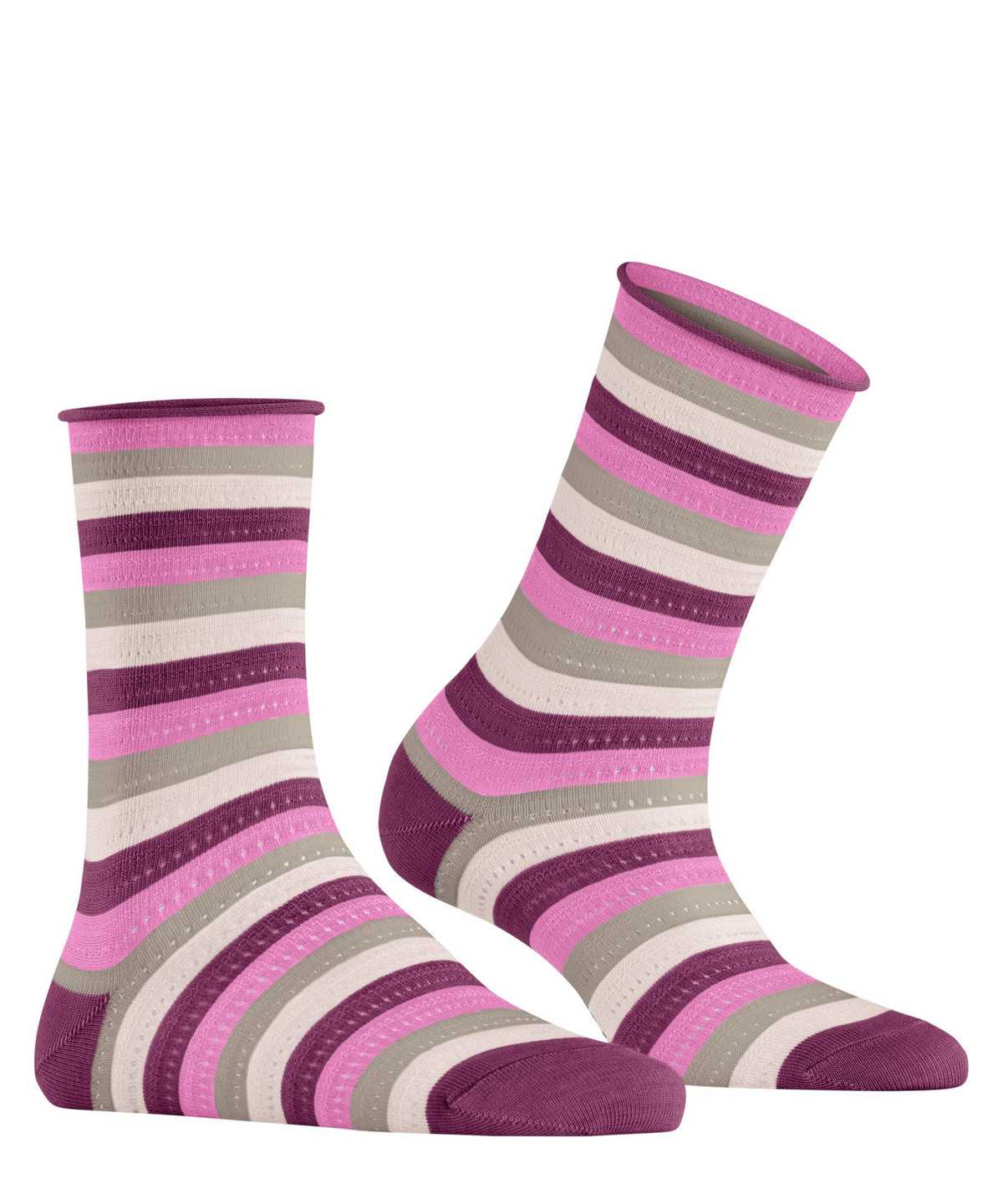 Calzini Donna Falke Dopamine Stripe Socks Viola | GDVC56072