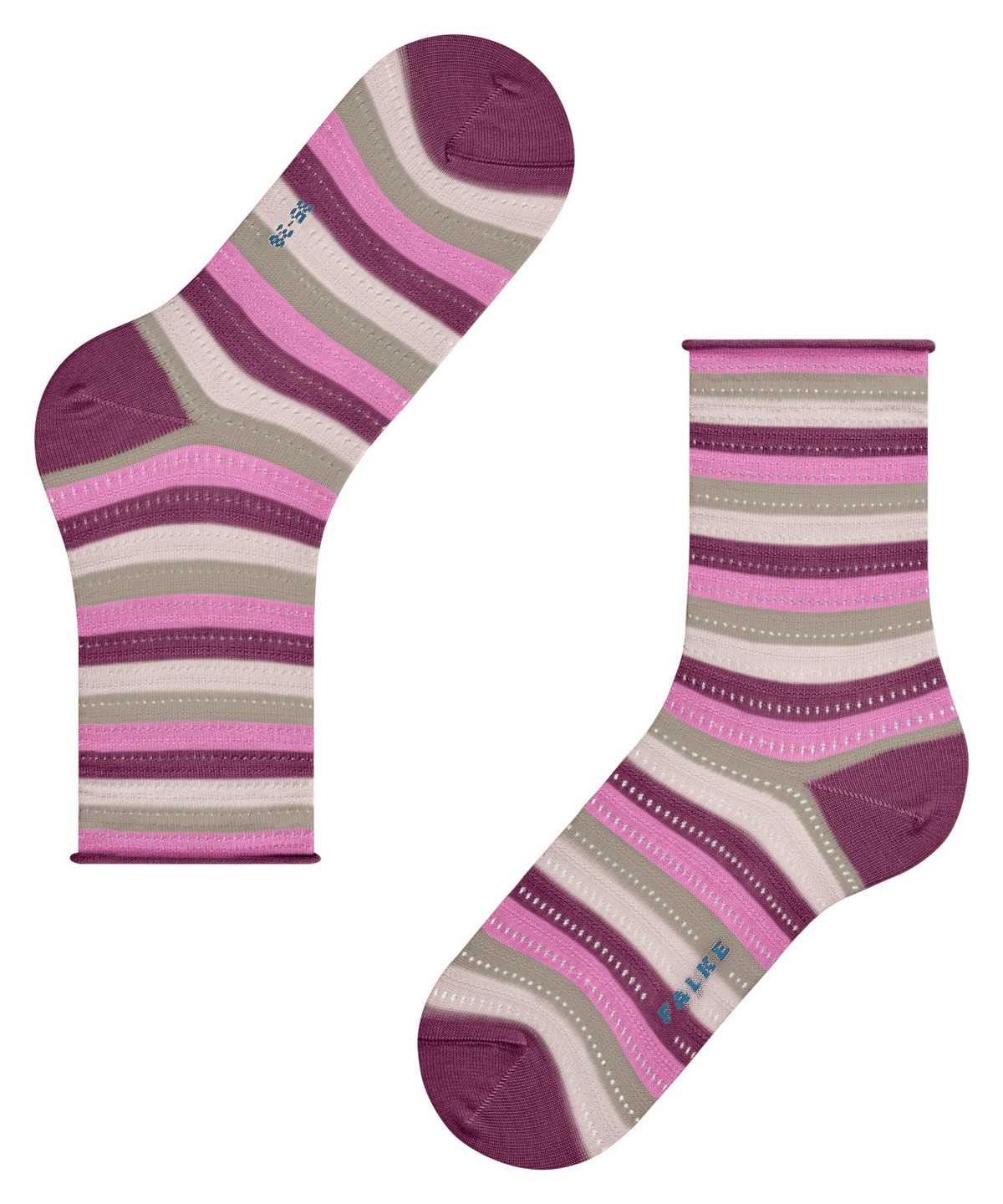 Calzini Donna Falke Dopamine Stripe Socks Viola | GDVC56072