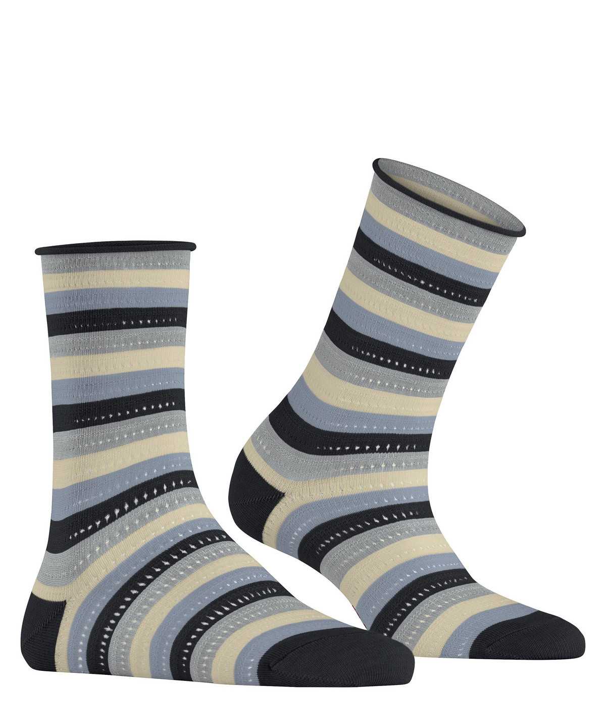 Calzini Donna Falke Dopamine Stripe Socks Nere | RJAC50176