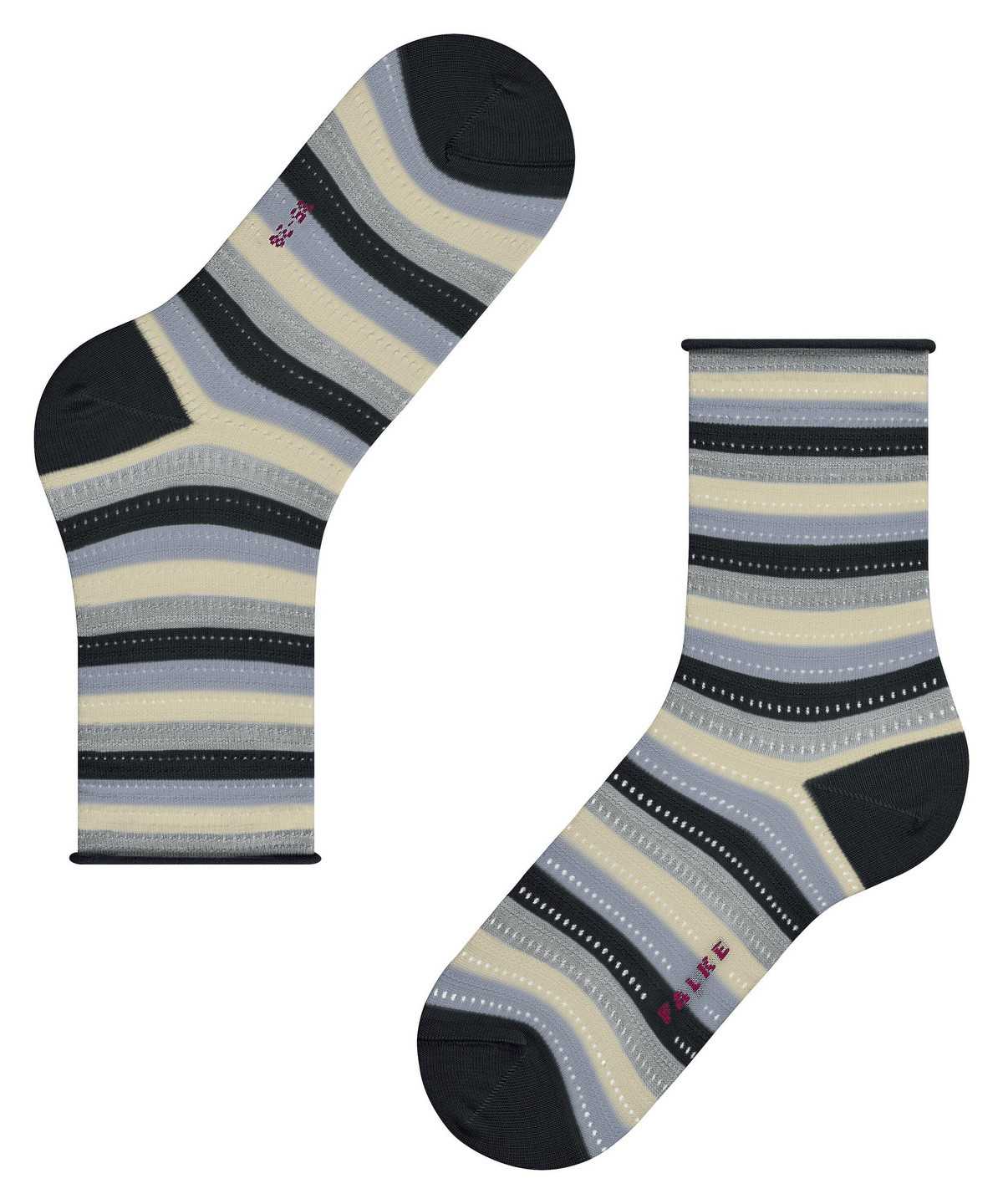 Calzini Donna Falke Dopamine Stripe Socks Nere | RJAC50176