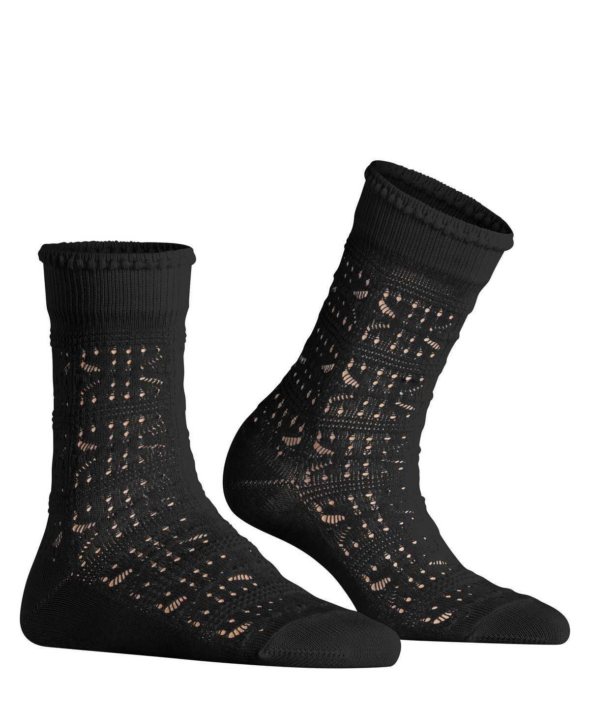 Calzini Donna Falke Granny Square Socks Nere | UVCI21384