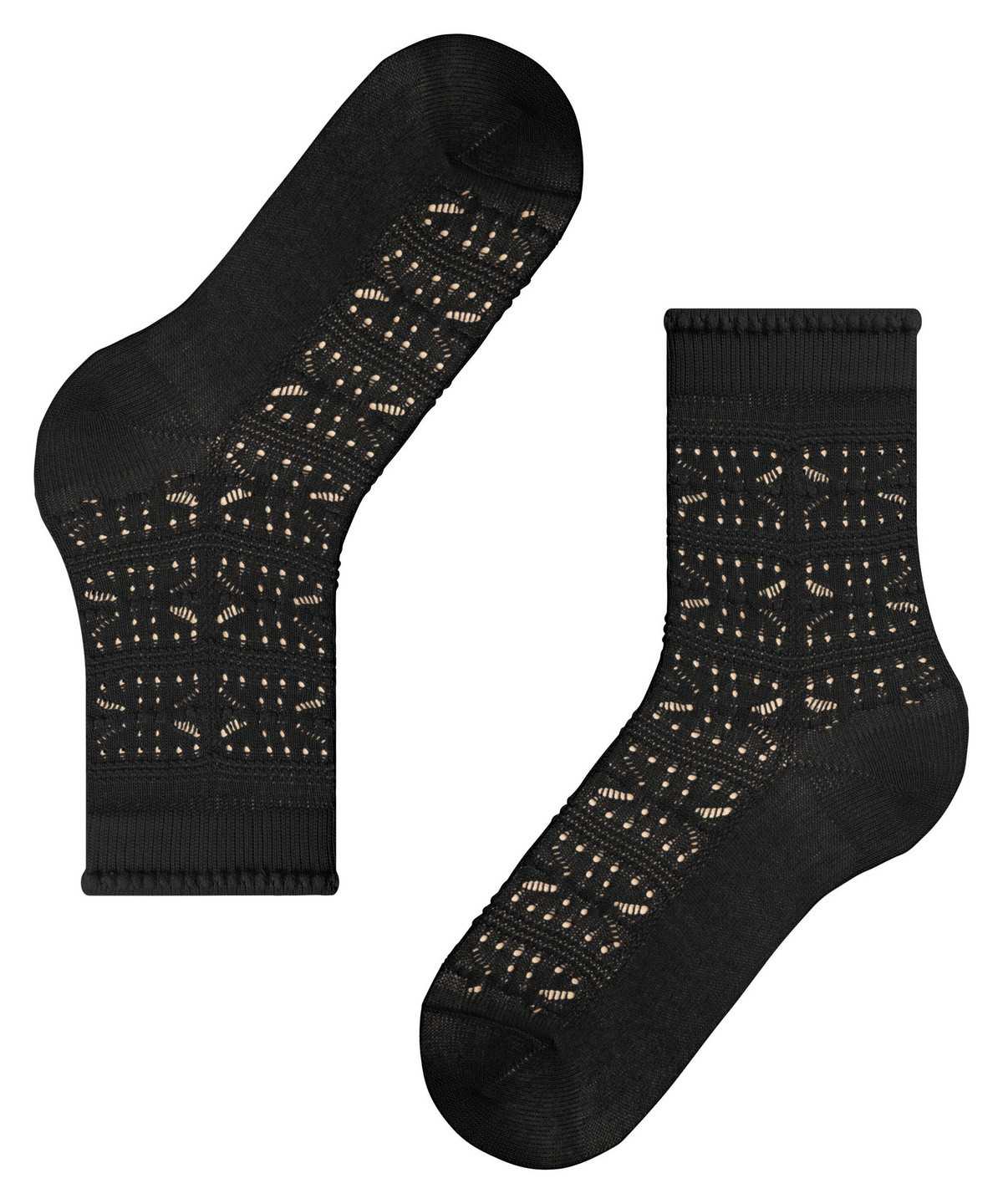 Calzini Donna Falke Granny Square Socks Nere | UVCI21384