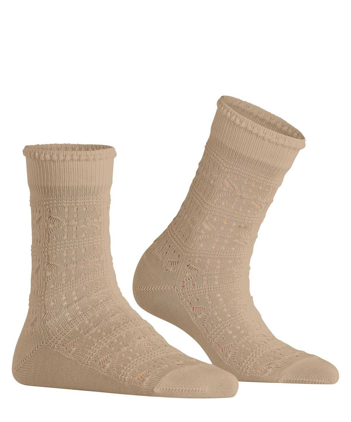 Calzini Donna Falke Granny Square Socks Marroni | NWAM56714