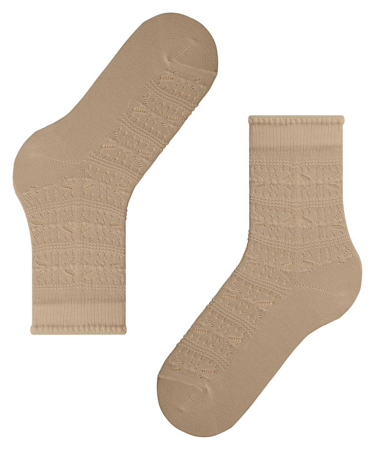 Calzini Donna Falke Granny Square Socks Marroni | NWAM56714