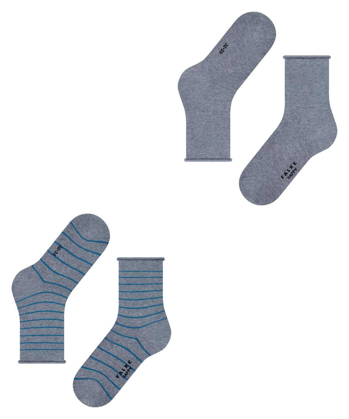 Calzini Donna Falke Happy Stripe 2-Pack Socks Grigie | MSGV21580