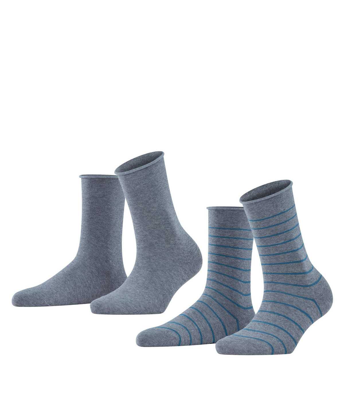 Calzini Donna Falke Happy Stripe 2-Pack Socks Grigie | MSGV21580