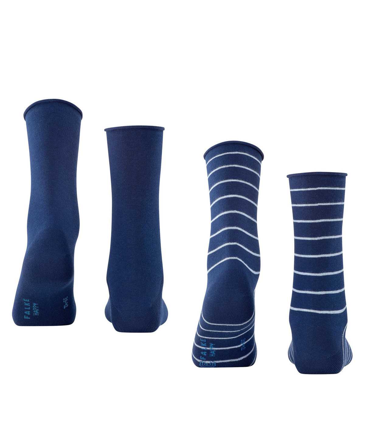 Calzini Donna Falke Happy Stripe 2-Pack Socks Blu | SPMV34720