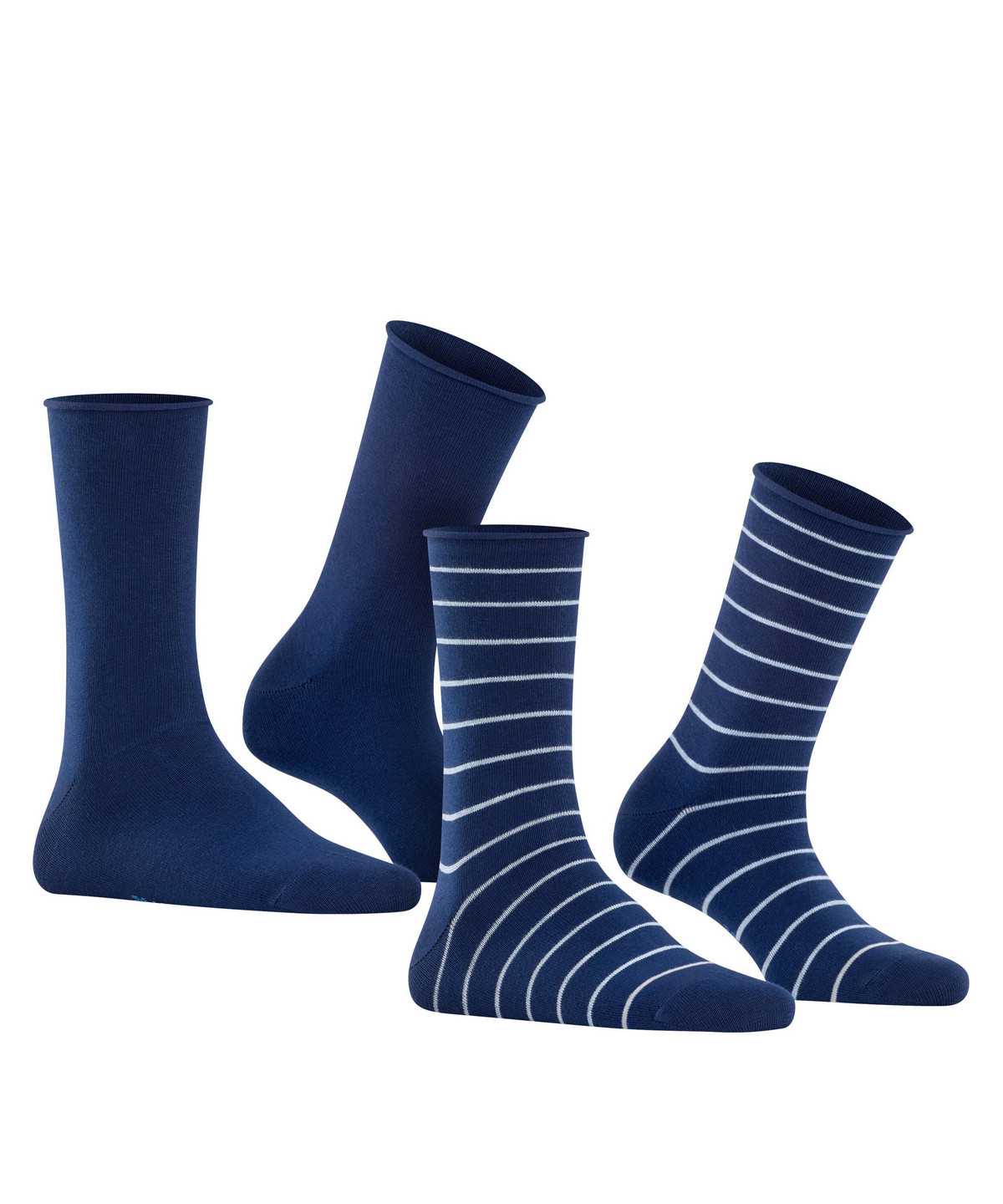 Calzini Donna Falke Happy Stripe 2-Pack Socks Blu | SPMV34720