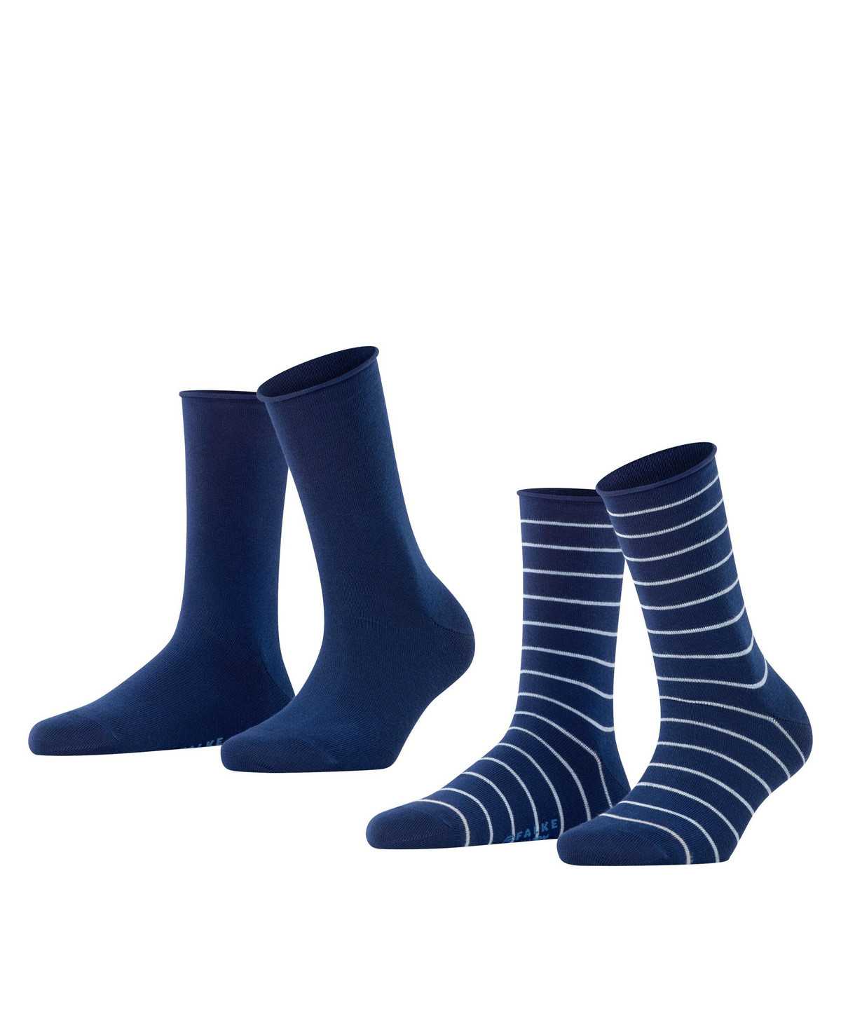 Calzini Donna Falke Happy Stripe 2-Pack Socks Blu | SPMV34720