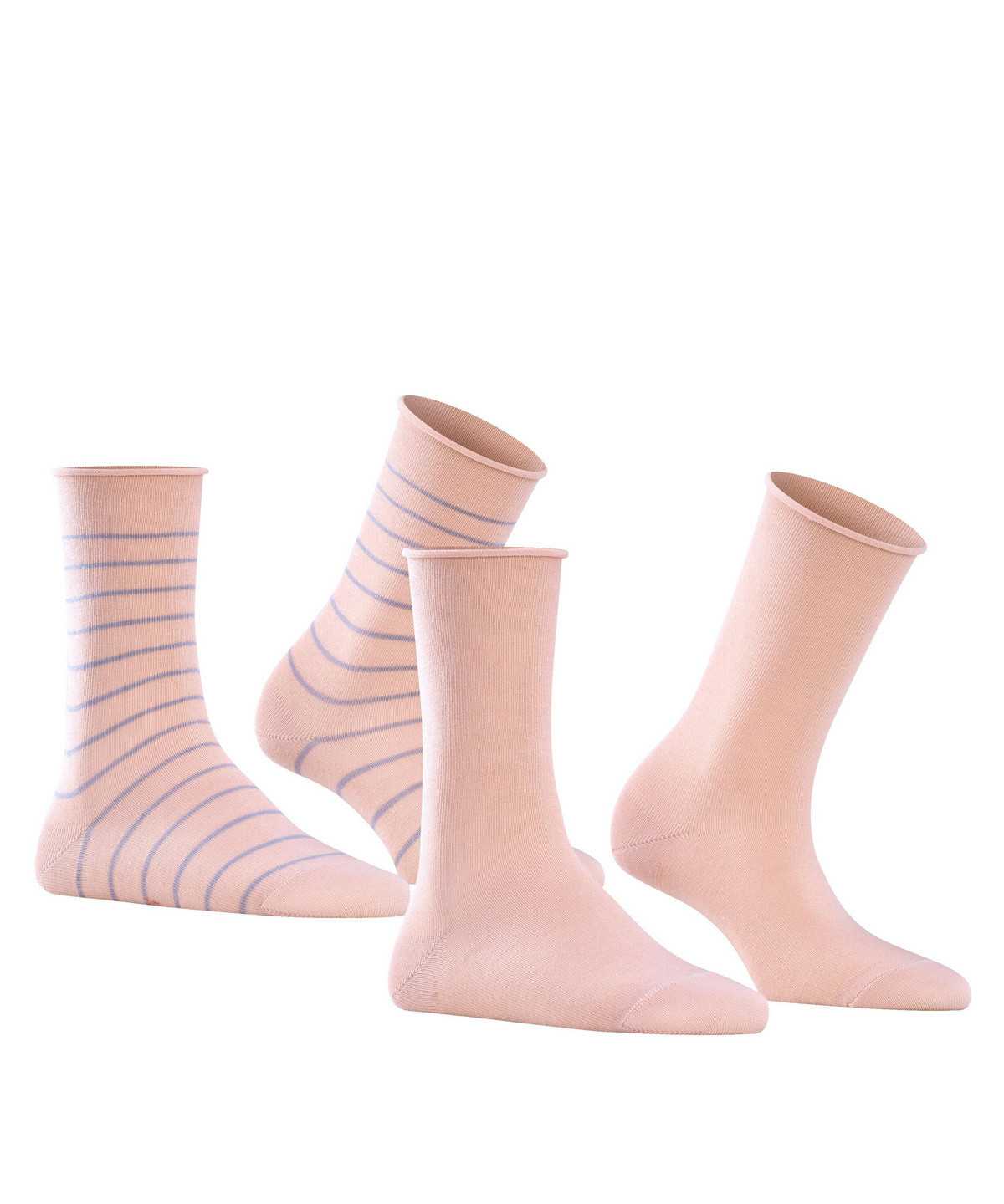 Calzini Donna Falke Happy Stripe 2-Pack Socks Rosa | QTLJ51678